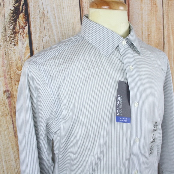 Kenneth Cole Men's Non Iron Slim Fit Dress Shirt - Picture 5 of 8